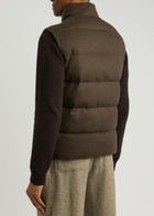 Aurélien Quilted Wool-blend Gilet Green