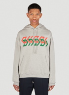 Gucci - Mirror Logo Print Hooded Sweatshirt in Grey