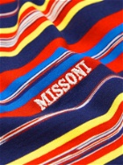 Missoni - Logo-Embroidered Striped Cotton-Jersey T-Shirt - Red