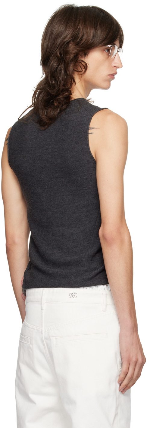 Fax Copy Express Gray V-Neck Vest