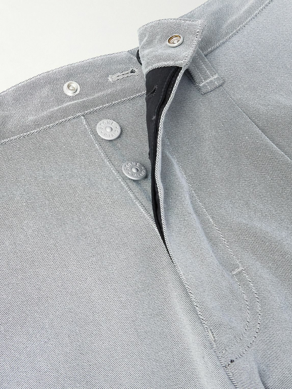 Stone Island - Marina Wide-Leg Belted Pleated Cotton-Blend Gabardine Trousers - Gray