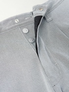 Stone Island - Marina Wide-Leg Belted Pleated Cotton-Blend Gabardine Trousers - Gray