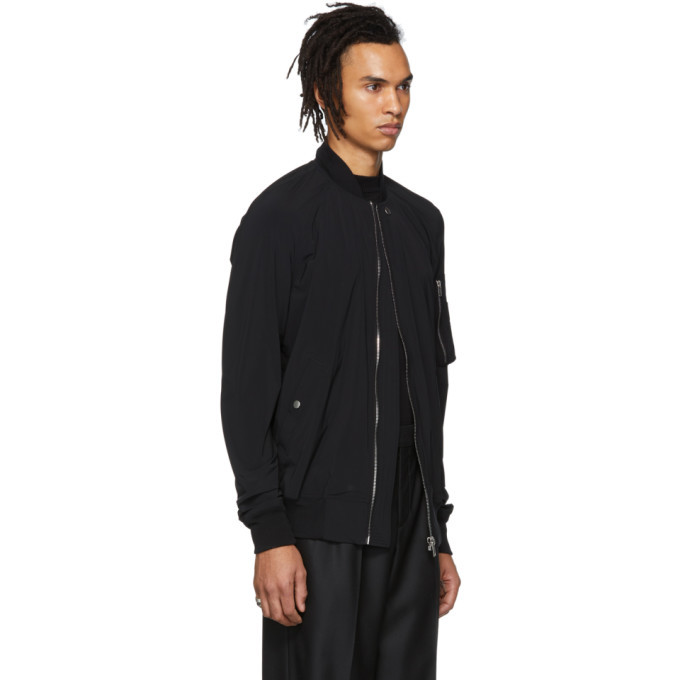 Rick Owens Black Raglan Bomber Jacket Rick Owens