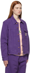 Rassvet Purple 'Worldpeache' Embroidered Denim Jacket