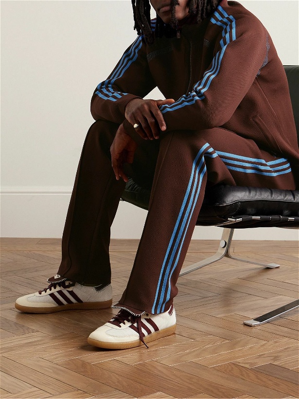 Photo: adidas Originals - Wales Bonner Logo-Embroidered Striped Recycled Knitted Track Jacket - Brown