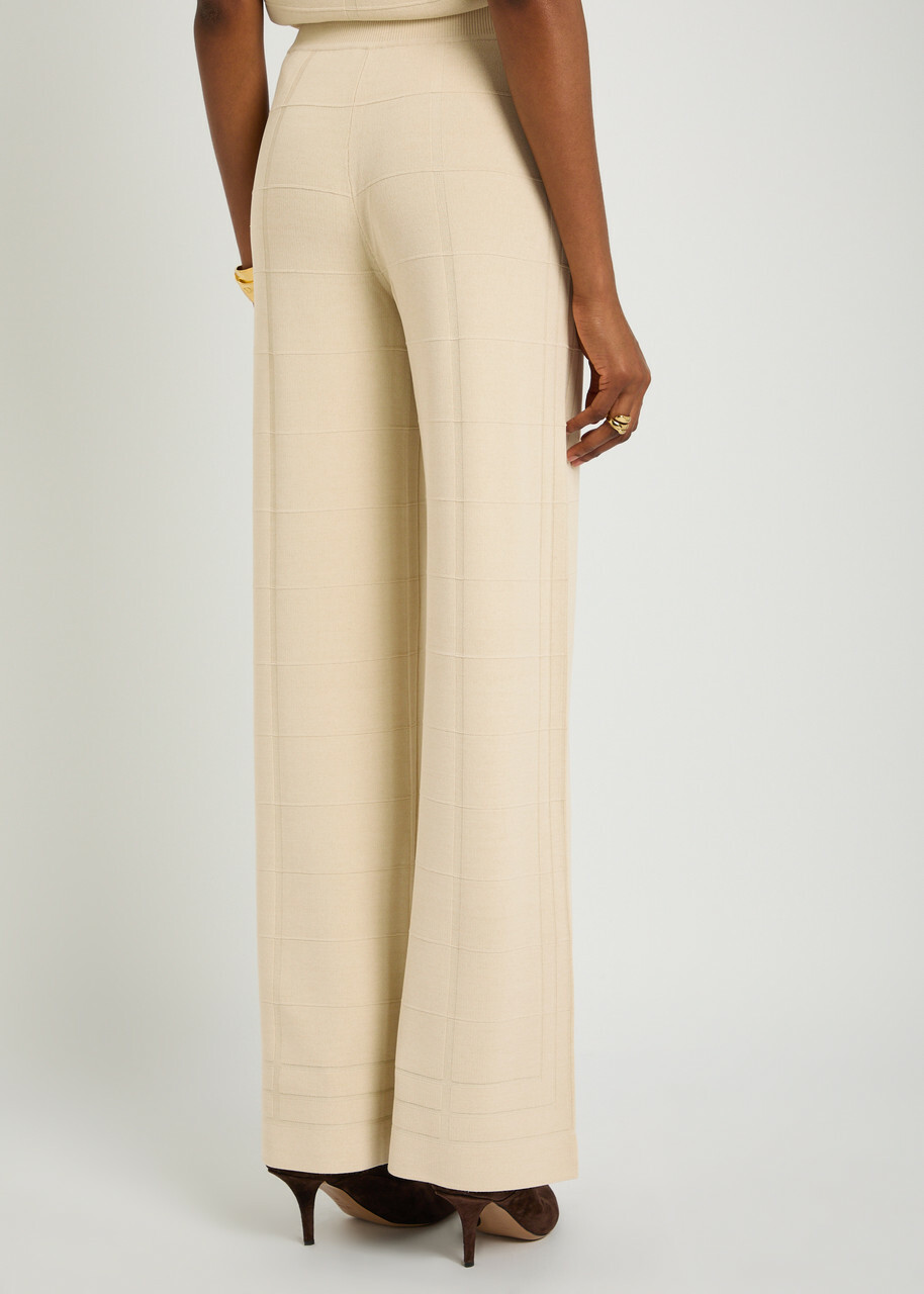 Joseph Viscose Animation Viscose-blend Knit Trousers Cream