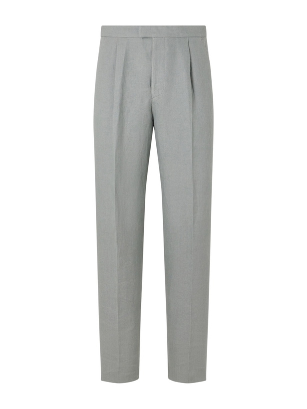 Photo: Favourbrook - Cooper Slim-Fit Linen Suit Trousers - Green