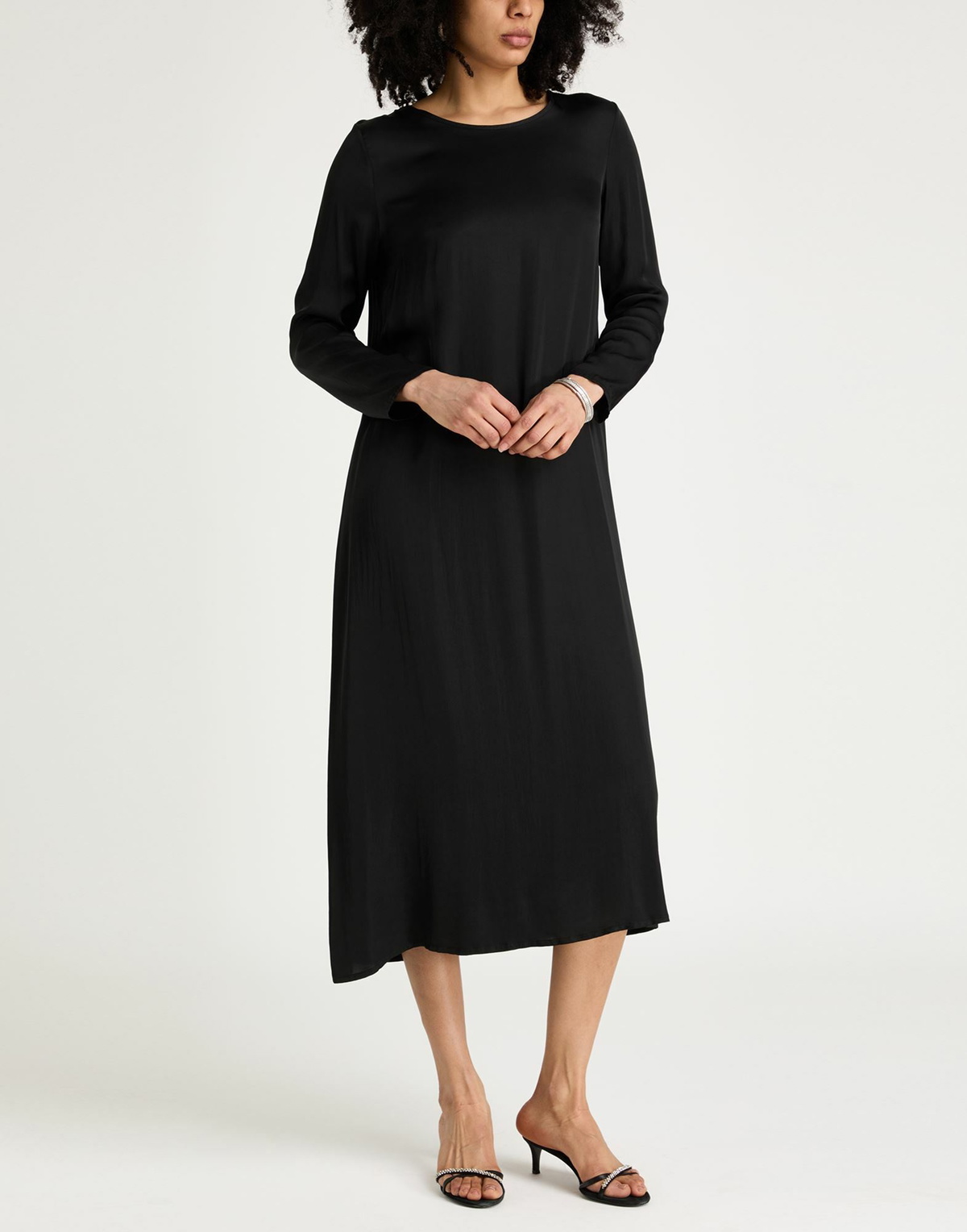 Manila Grace Womens Midi dress in Black