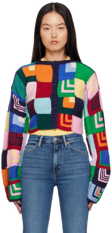 Photo: Re/Done Multicolor Patchwork Cardigan
