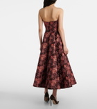 Markarian Rousseau floral brocade midi dress