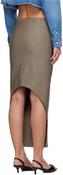 Givenchy Gray Front Kick Midi Skirt