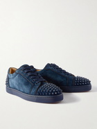 Christian Louboutin - Seavaste 2 Orlato Studded Suede Sneakers - Blue