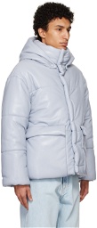 Nanushka Blue Hide Vegan Leather Puffer Jacket