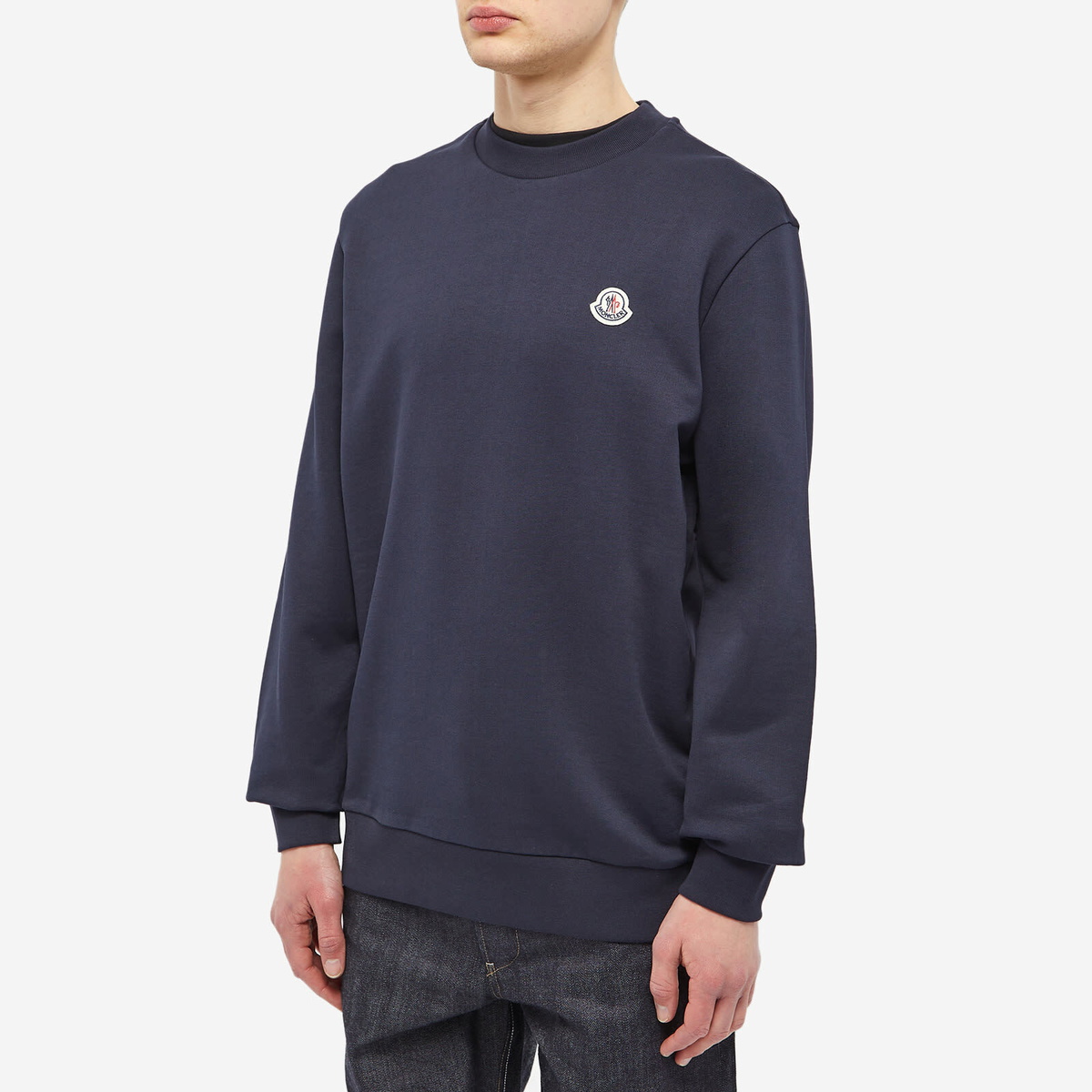 Moncler Men's Logo Crew Sweat in Navy Moncler