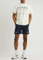 Club 1984 Melrose Printed Cotton Shorts Navy