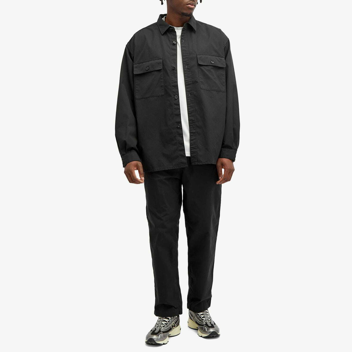 Nanamica Men's Utility Light Wind Shirt in Black Nanamica