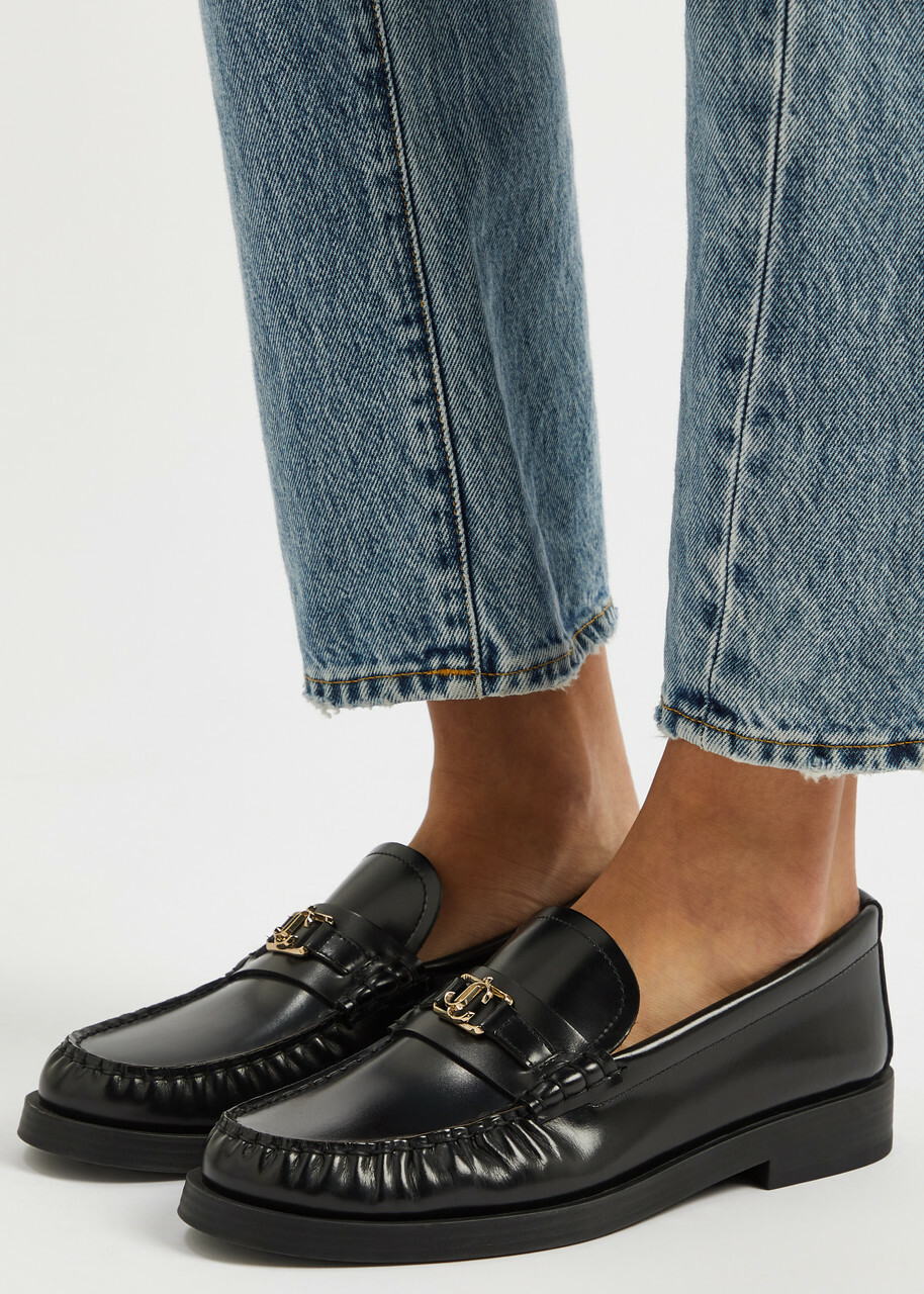 Jimmy Choo Addie Leather Loafers Black Jimmy Choo