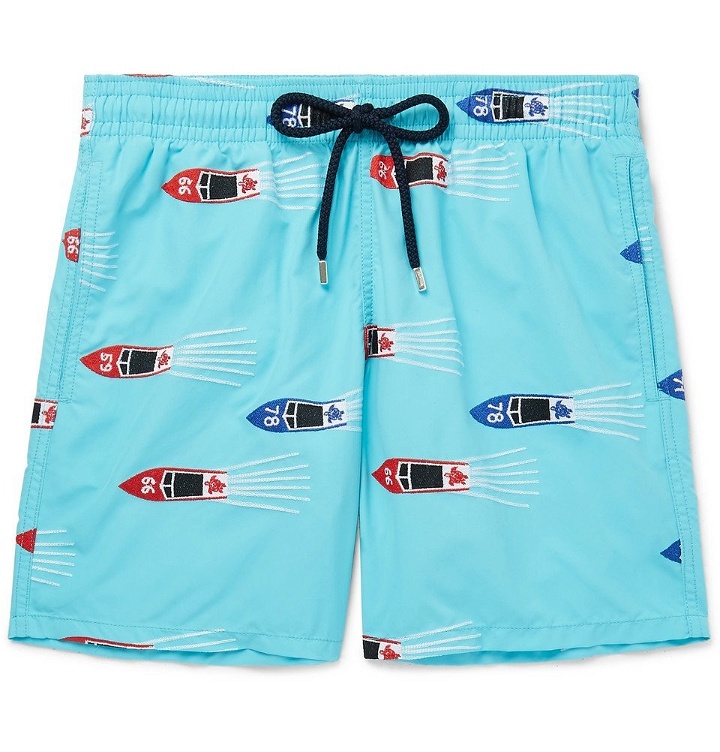 Photo: Vilebrequin - Mistral Mid-Length Embroidered Swim Shorts - Men - Blue
