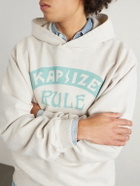 KAPITAL - Printed Wool-Blend Jersey Hoodie - Neutrals