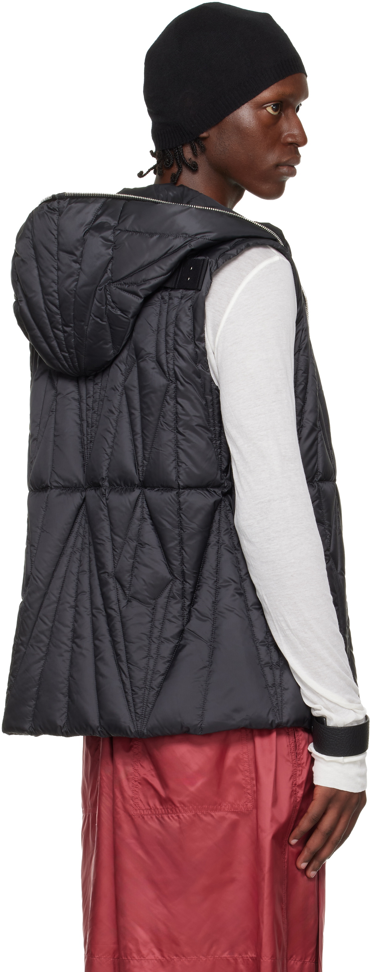 Rick Owens Moncler + Rick Owens Black Geocamo Ziplock Down Vest