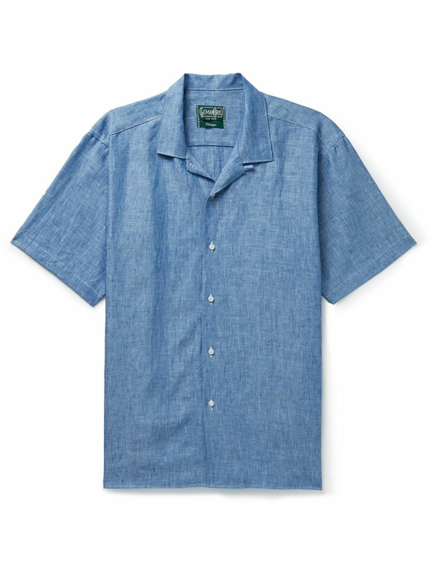 Photo: Gitman Vintage - Convertible-Collar Linen-Chambray Shirt - Blue