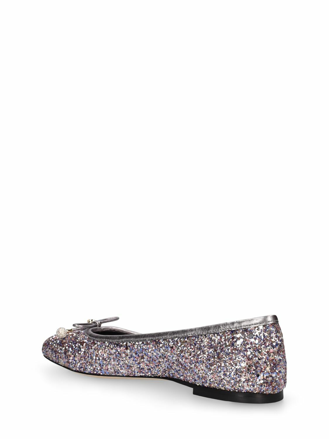 JIMMY CHOO - 10mm Elme Glittered Ballerina Flats