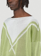 Chevron Knitted Sweater in Green
