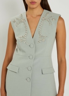 Huishan Zhang Sigrid Crystal-embellished Woven Vest Grey