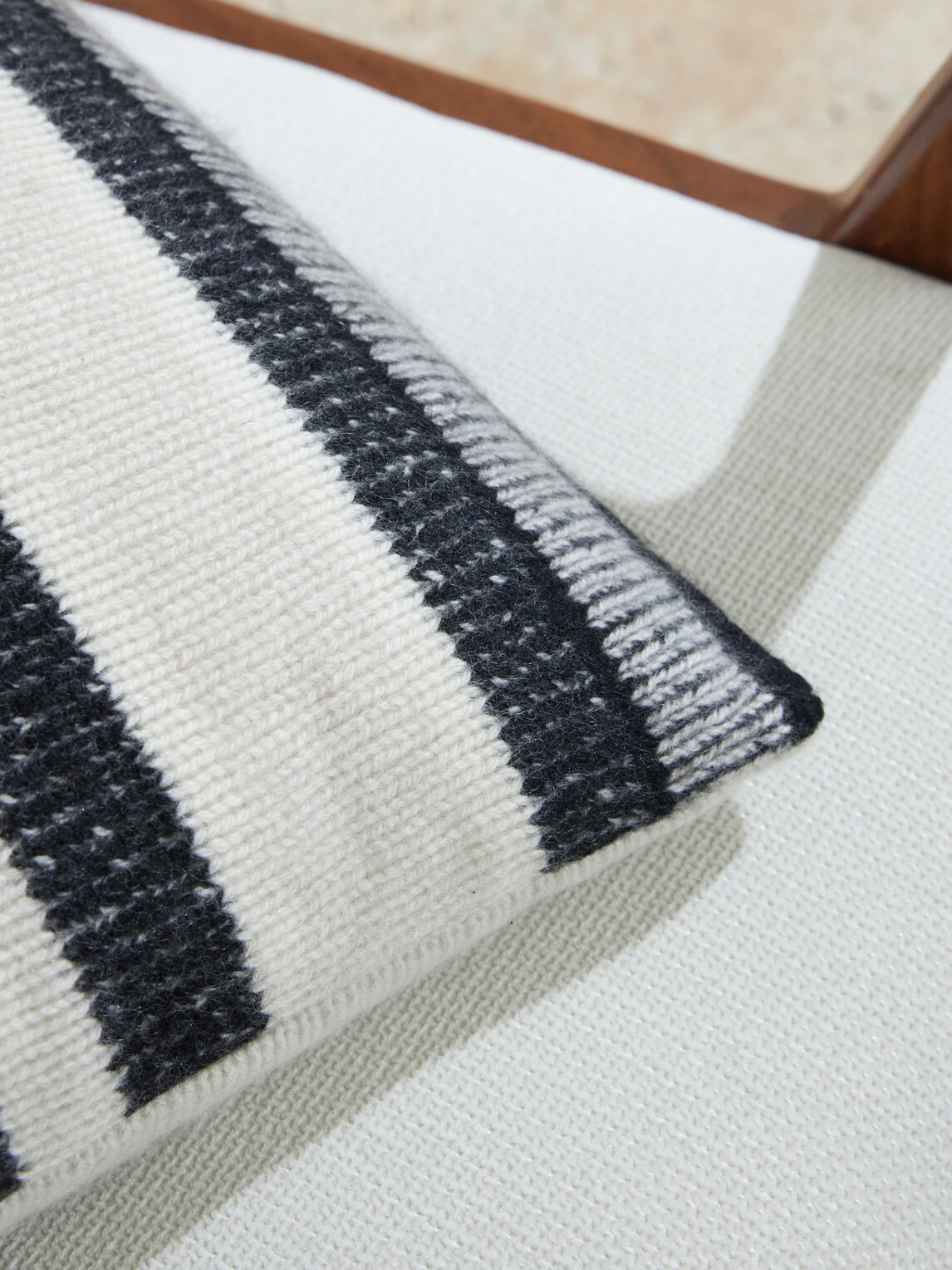 The Elder Statesman - Striped Knitted Cashmere Pillow