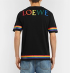 Loewe - Contrast-Tipped Logo-Print Cotton-Jersey T-Shirt - Men - Black