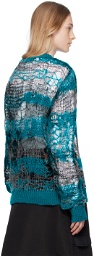 Paula Canovas Del Vas Blue & Gray Distressed Sweater