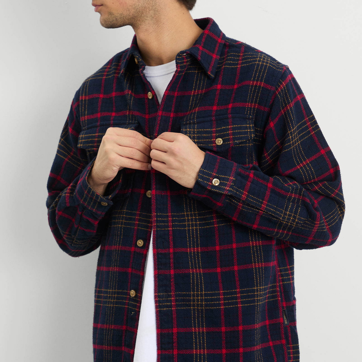Pendleton Men's Big Pocket Overshirt in Blue Check