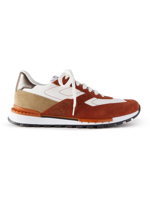 Photo: Berluti - Torino Suede, Shell and Leather Sneakers - Orange
