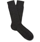 Pantherella - Waddington Ribbed Cashmere-Blend Socks - Gray
