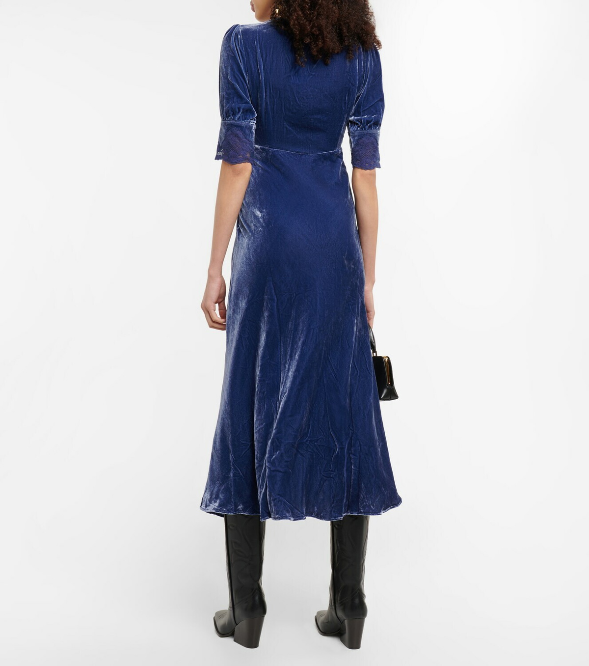 Rixo Simone velvet midi dress