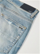 AMIRI - Thrasher Skinny-Fit Distressed Panelled Jeans - Blue