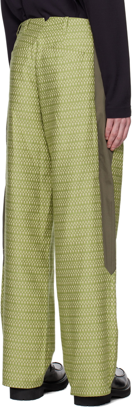 Kiko Kostadinov Green Tonkin Contrast Trousers Kiko Kostadinov