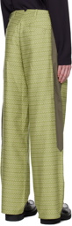 Kiko Kostadinov Green Tonkin Contrast Trousers
