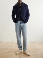 SEASE - Hodded Virgin Wool Blazer - Blue