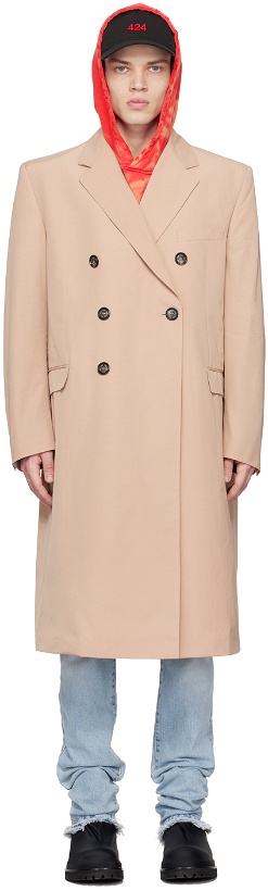 Photo: 424 Beige Double-Breasted Coat
