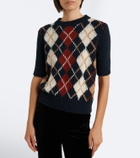 Khaite Lisa argyle cashmere and mohair sweater