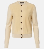 Loro Piana Acacia suede-trimmed cashmere and silk cardigan