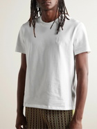 AMI PARIS - ADC Logo-Embroidered Organic Cotton-Jersey T-Shirt - White