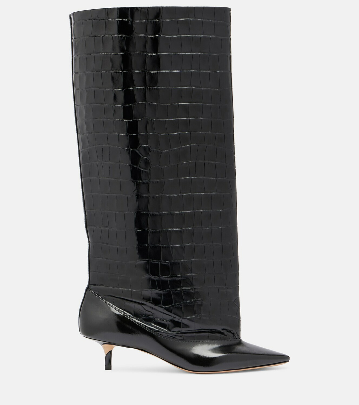 Jacquemus Tourni croc-effect leather knee-high boots