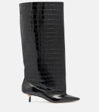 Jacquemus Tourni croc-effect leather knee-high boots