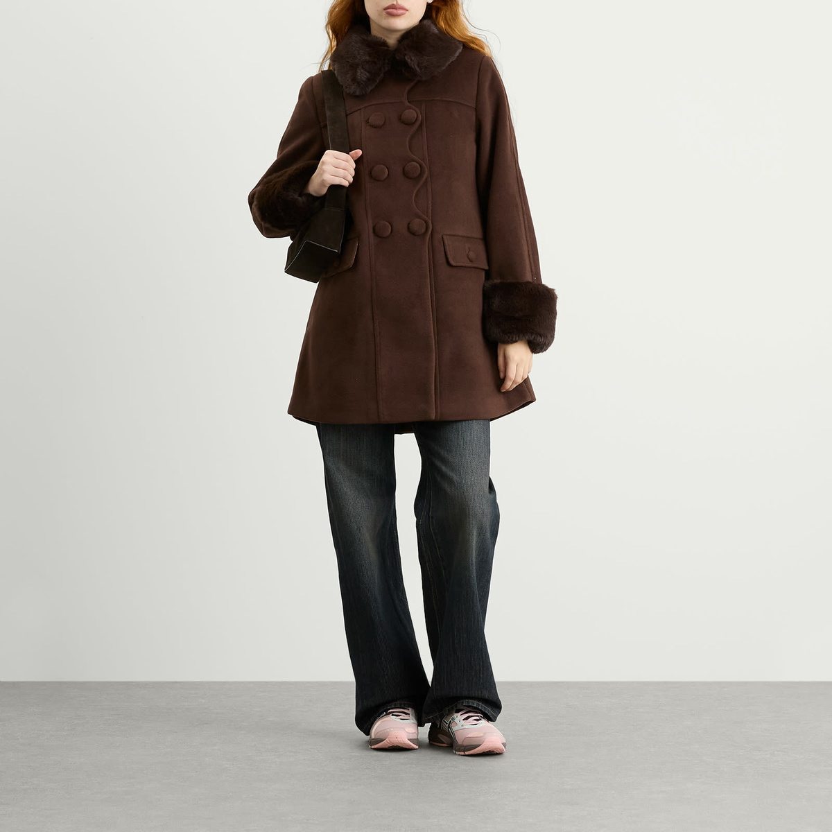 House Of Sunny Women's Dolly Coat in Rosewood Brown