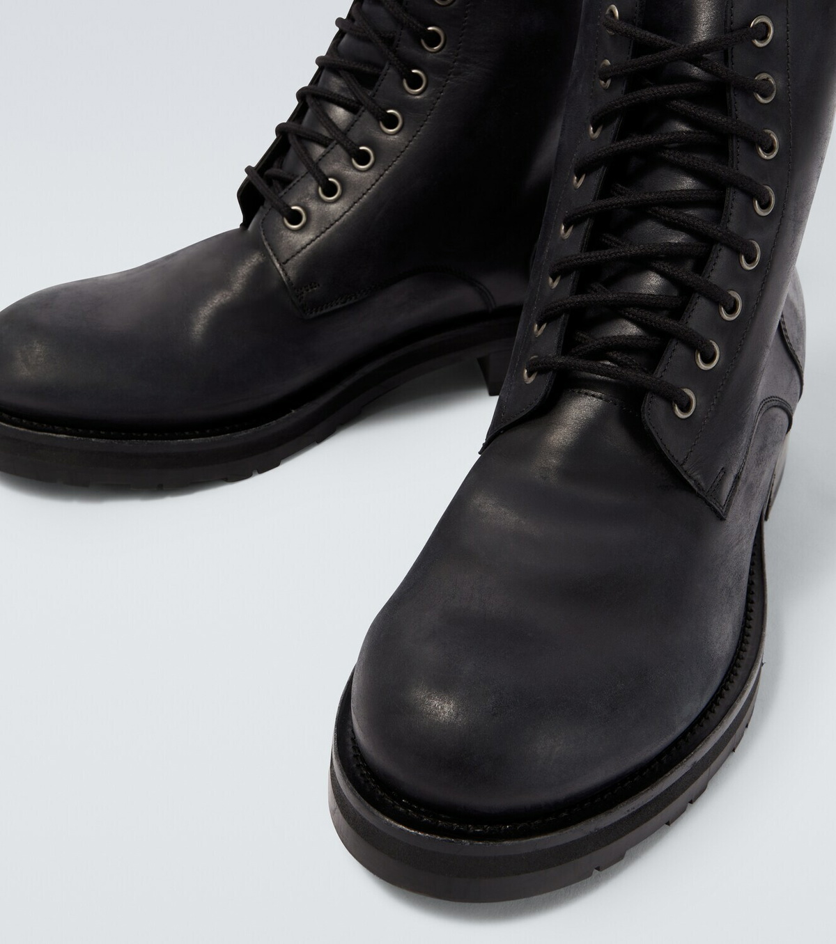 The Row Leather combat boots