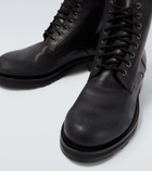 The Row Leather combat boots
