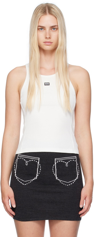 Photo: Moschino Jeans White Patch Tank Top