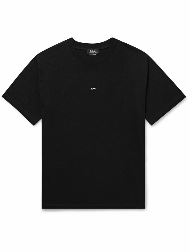 Photo: A.P.C. - Kyle Logo-Print Cotton-Jersey T-Shirt - Black